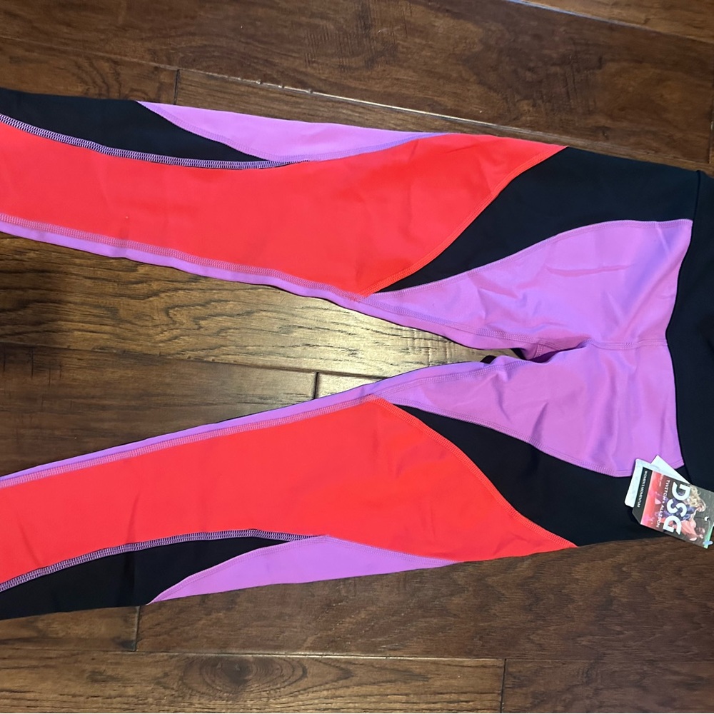 DSG Women's Colorblock Leggings - Red, Purple, Black